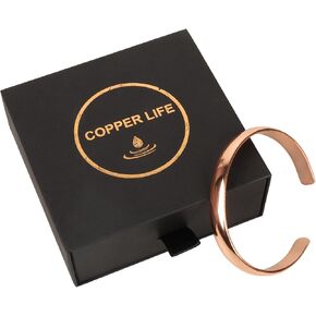 Adjustable Pure Copper Bracelet | Handforged by Expert Artisans | Pure Copper for Health Benefits | Made of High Gauge Copper | Fits to Any Size Wrist for Men & Women