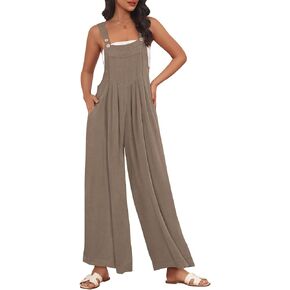 AUTOMET Womens Beach Vacation Outfits Jumpsuits Overalls Wide Leg Casual Summer Spring Outfits Rompers Trendy Jumpers