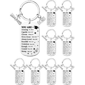 Sureio 12 PCS Class of 2025 Keychain Treguation Homphes Bulk Senior Night Gifts for Women Men