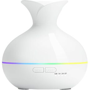 300ML Essential Oil Diffusers for Home, Portable Small Aromatherapy Diffuser, Ultrasonic Diffusers for Essential Oils, Auto Shut-Off 4 Timers 15 LED Colors for Office Home