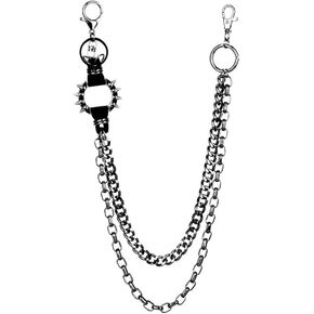 PINKPIN Unisex Punk Chains for Pants, Heavy Duty Belt Chains Hip Hop Trousers Jeans Chain with Lobster Clasps for Wallet Keys