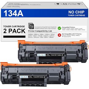 134A استبدال خرطوشة الحبر الأسود لـ HP 134A W1340A 134X W1340X خراطيش الحبر الأسود المتوافقة مع M209DW MFP 233SDN 233DW M234DW M234SDN (2 Pack)