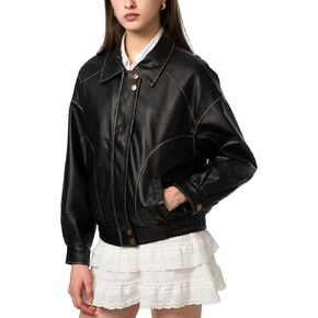 Ababalaya Womens Leather Leather Justibs Faux Leather Leather Vintage Potorcycle Coats Outfits Winter Comples 2025
