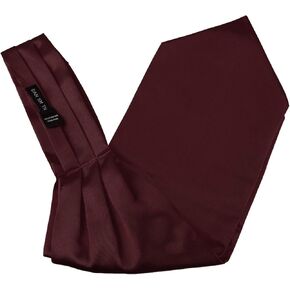 Dan Smith Brown Plain Long-Self Day Ascot For Wedding 53"-Long Tall Satin Long-Self Neckerchief Retro Web C.C.AQ.G.022 Root Beer