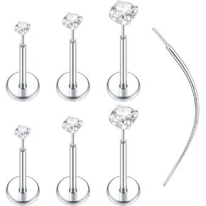 Xpircn 20G 18G 16G Threadless Push in Labret Lip Monroe Ring Nose Medusa Tragus Helix Cartilage Earrings Stud Piercing Jewelry for Women Men in Kuwait