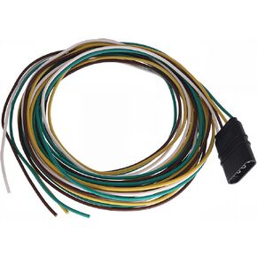 NEW SUN 32" Long 4-Way Flat Wire Connector with Waterproof Cap, 4 Pin Trailer Extension Connector, Trailer Wiring Harness with Male and Female End for Trailer Hitch Wire, Truck, Rv, Bus