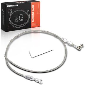 A -premium 36 "كابل خنق عالمي قابل للتعديل - مضفر من الفولاذ المقاوم للصدأ مضفر يغطي مجموعة كبل الخانق القفل ، مع تركيب الألومنيوم والطمر - كابلات مسرعات البديل للسيارات