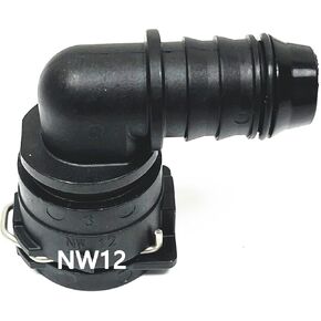 NW12 Coolant Hose Connector Engine Heater Hose Assembly for BMW Audi VW Chevrolet Honda Land Rover Volvo Buick Hose-Radiator Pipe Junction Flange 0.63 Inch Steel Male Connector 90 ° Elbow