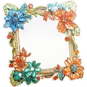 AIRDEA 5D Diamond Art Painting Photo Frame Ornaments Kits,Special Shape Diamond Dots Photo Frame Kits for Adults,8x8in/20x20cm,Fruit and Flowers