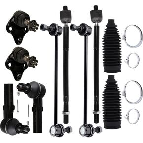 10-PC SET Suspension Kit fit 2009-2019 for Toyota Corolla Front Outer Inner Tie Rod End Steering Boot Lower Ball Joint Sway Bar Link