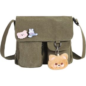 Phaoullzon Kawaii Crossbody Bag Cute Messenger Bags Canvas Shoulder Purse Gifts for Teens