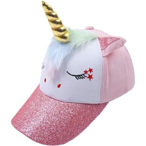 D.O.T Girls Unicorn Baseball Cap Kids Cute Snapback Snapback Summer Sport Hat للأعمار من 2 إلى 15 عامًا