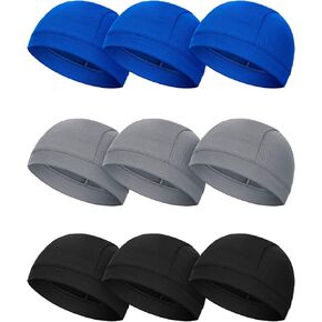 ساتينيات 9 PCS CALL CAPS خوذة بطانة تبريد عرق الفتل الفطرية ركوب الدراجات ركض القبعات الجمجمة للرجال نساء