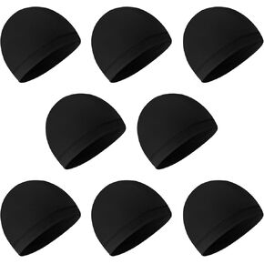 8Pcs Cooling Skull Cap Helmet Sweat Wicking Liner Hat Lightweight Cycling Caps Running Hats for Men Women Black