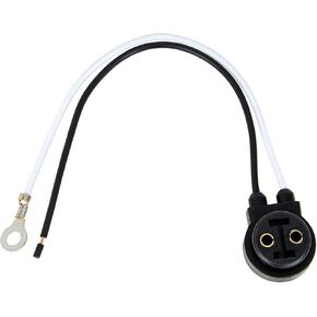 GG Grand General 88069 Plug (Round 2 Prong with 6" Lead Black Ground Ring Wire)