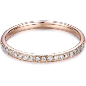 14K GOLD MOISSANITE BANDE BAND 2MM MILGARIN ETERNITY MOISSANITE WEDDAN