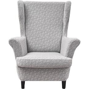 CRFATOP Printed Wing Chair Slipcovers 2 Piece Stretch Wingback Chair Cover Spandex Fabric Wingback Armchair Covers with Elastic Bottom for Living Room Bedroom Wingback Chair,A02