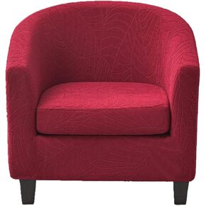 CRFATOP 2 Piece Club Chair Slipcover Printed Tub Chair Slipcover Armchair Covers Soft Printed Round Barrel Chair Covers Couch Covers with Elastic Bottom for Bar Counter Living Room,01