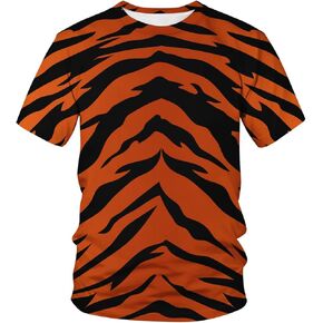 Lurhonp Mens Novelty Tshirt 3D Tiger Print Graphic Funny T-Shirt