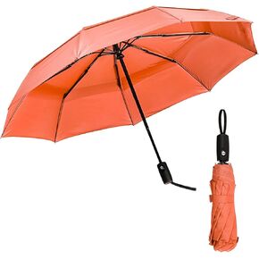 Mr. Pen- Windproof Travel Umbrella, Orange Red, Automatic Umbrellas for Rain, Compact Umbrella, Umbrellas for Rain Windproof