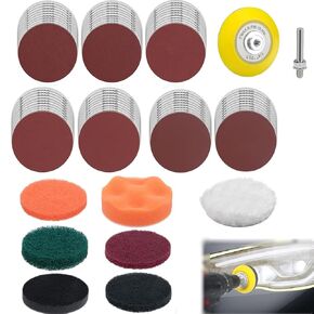 78 PCS Car Car Headlight Restoration Kit ， 3inch Restoration Restoration Kit ， Hook and Loop Sandpaper Desting Palcs مع أدوات دوارة عالمية لجميع أنواع المصابيح الأمامية للسيارات