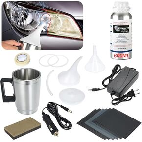 600ML Headlight Restoration Kit Car Headlight Polish Repair Renovation with 600ML Repair Liquid, Auto Head Light Lens Restore Kit for Repair Headlight Yellowing, Haze, Scratches, Oxidation