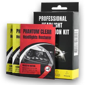 Headlight Restoration kit. Headlight Cleaner and Restorer kit-3 Easy Steps Restore Car Headlight Cleaner. Cleans Yellow Haze Scratch Off-No Tools Required.
