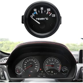 Car Water Temperature Gauge, 100-250℉ 2" 52mm Vehicle Water Temp Thermometer Meter Kit with Sensor, DC 12V Auto Water Coolant Temp Gauge Accessories, Universal for SUV, Truck, RV
