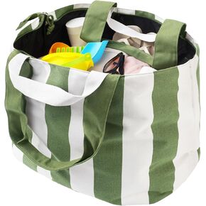 22'' 50L Large Beach Bag with Zipper, Extra Large Canvas Tote Bag for Women, Weekender Pool Bag