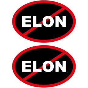 2 Pack Anti Elon Elliptical NO Magnet for Te-SLA Owners Musk Went Crazy Gift Accessory Magnet for Model Vinyl Coat of Arms Auto Bumper Magnets Size 6" x 4"