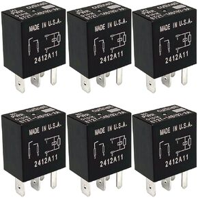 6-Pack 8T2T-14B192-AA Relay 12VDC 30A 4-Pin SPST Automotive Relay - Compatible with Select Ford F-150, Explorer Vehicles - Fixes Fuel Pump, Cooling Fan & P0230/P0691 Errors