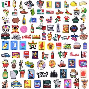 100Pcs Mexican Shoe Charms for Clog Sandals, Mexico Themed Charms for Teen kids Adults Women Men Boys Girls Party Favor Birthday Gifts