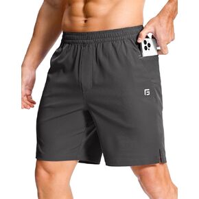 Men's Lightweight Athletic Shorts with Zipper Pockets 7" Gym Workout Quick Dry Running Tennis Basketball Shorts for Men