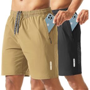 2 حزمة شورتات رياضية للرجال 7 بوصة inseam خفيفة الوزن الجافة الجافة شورتات للرجال شورت تجريب الصالة الرياضية