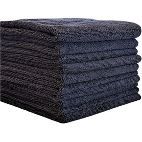 The Dirty Boy - Edgeless Microfiber Towels, 16x16, Car Detailing Exterior and Interior, Tires, Trim, 300GSM Premium Korean Pearl Weave, Black (10 Pack)