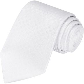 KissTies Mens Necktie Solid Color Checkered Business And Wedding Tie