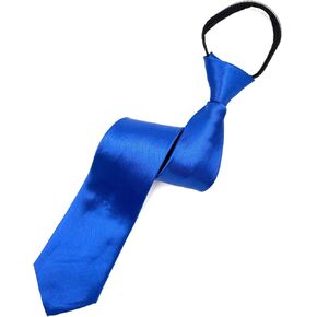 MDSTYLE Pre-Tied Necktie for Men - Solid Color Neck Tie with Adjustable Zipper - Wedding Business Formal Clip on Ties