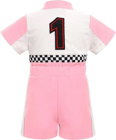 ODOLDI Kids Boys Girls 1st 2nd Birthday Race Car Driver Short Sleeve Romper Jumpsuit Racer Costume in Saudi Arabia