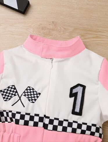 ODOLDI Kids Boys Girls 1st 2nd Birthday Race Car Driver Short Sleeve Romper Jumpsuit Racer Costume in Saudi Arabia