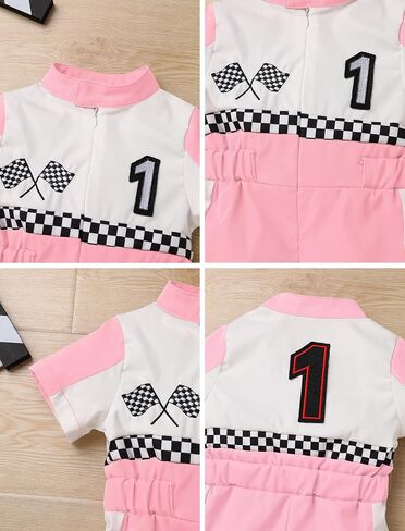 ODOLDI Kids Boys Girls 1st 2nd Birthday Race Car Driver Short Sleeve Romper Jumpsuit Racer Costume in Saudi Arabia