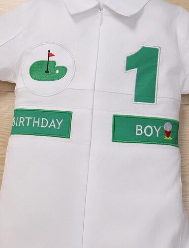 ODOLDI Kids Boys Girls 1st 2nd Birthday Race Car Driver Short Sleeve Romper Jumpsuit Racer Costume in Saudi Arabia