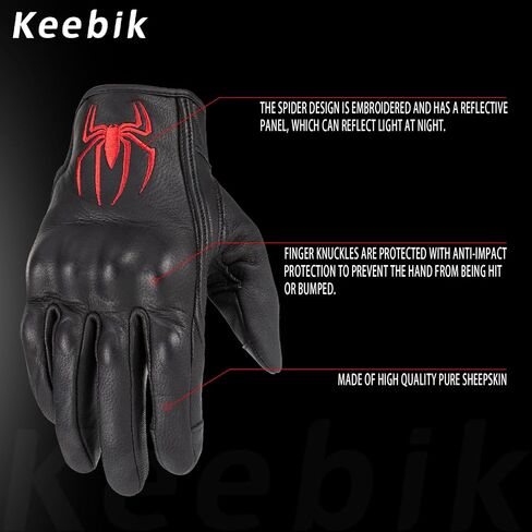 Goatskin Leather دراجة نارية دراجة نارية باورسورسبورتس ريسينغ قفازات شاشة لمس جمجمة لللمس للرجال والنساء نموذج in Kuwait