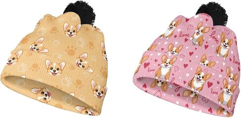 2 Packs Kids Winter Beanie Warm Soft Pompom Knit Hat for Girl Boy in Saudi Arabia
