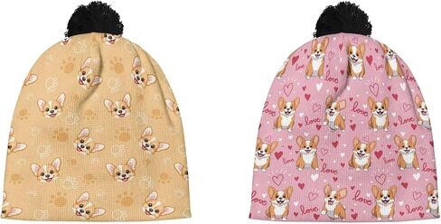 2 Packs Kids Winter Beanie Warm Soft Pompom Knit Hat for Girl Boy in Saudi Arabia