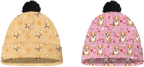 2 Packs Kids Winter Beanie Warm Soft Pompom Knit Hat for Girl Boy in Saudi Arabia