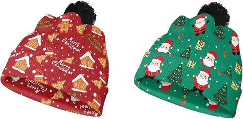 2 Packs Kids Winter Beanie Warm Soft Pompom Knit Hat for Girl Boy in Saudi Arabia