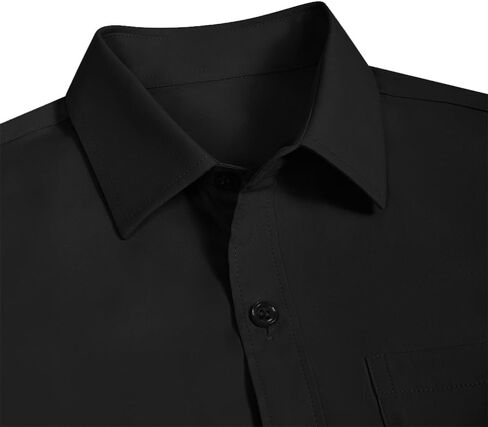 Boys Button Down Shirt Long Sleeve Dress Shirts for Toddler Kids Boy with Bow Bowtie,Size 2-14 Years in Kuwait