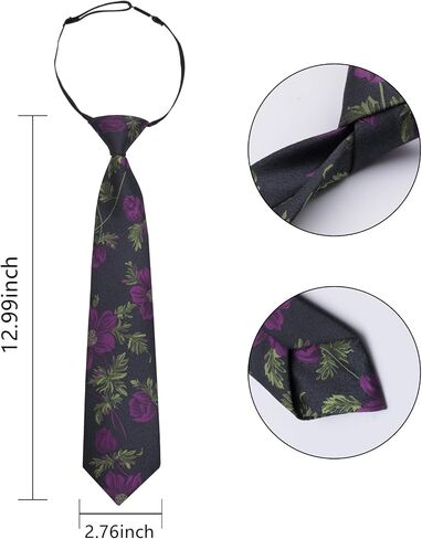 Alizeal Boys 13inches Length Flower Pattern Neckties in Saudi Arabia