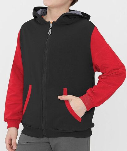 Fleece Hoodie for Boys Fleece Jacket Zip Up Sherpa Lined Teenager Hooded Sweatshirts with Pocket in Saudi Arabia