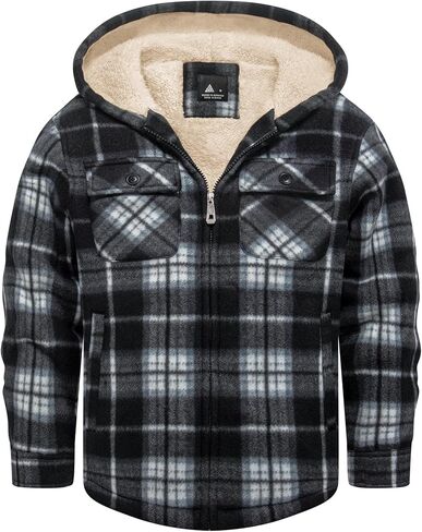 V Valanch Boys Flannel Jacket Fleece Fleece مبطنة بملابس من منقوش بملابس من أجل الأطفال in Kuwait
